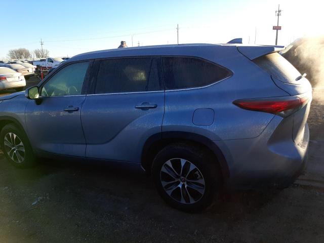5TDGZRBH8NS163642 - 2022 TOYOTA HIGHLANDER XLE BLUE photo 2