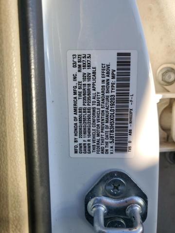 5J8TB3H5XDL019203 - 2013 ACURA RDX TECHNOLOGY WHITE photo 13