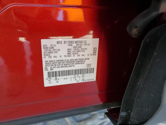 2LMTJ6LR8GBL55210 - 2016 LINCOLN MKX RESERVE Qırmızı foto 12