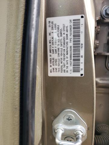 1HGCP36888A035089 - 2008 HONDA ACCORD EXL GOLD photo 12