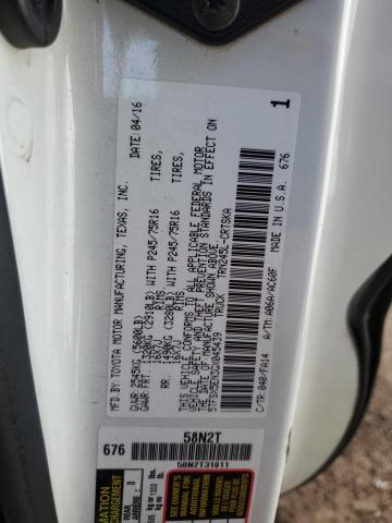 5TFSX5EN3GX045439 - 2016 TOYOTA TACOMA ACCESS CAB თეთრი ფოტო 12