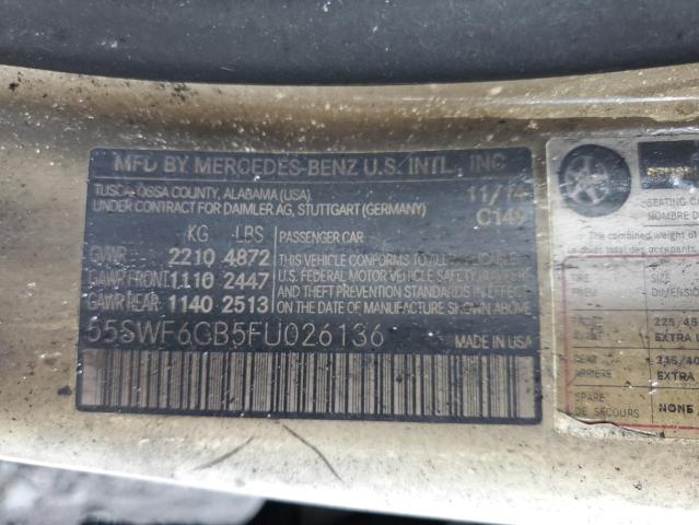 55SWF6GB5FU026136 - 2015 MERCEDES-BENZ C 400 4MATIC BURN photo 12