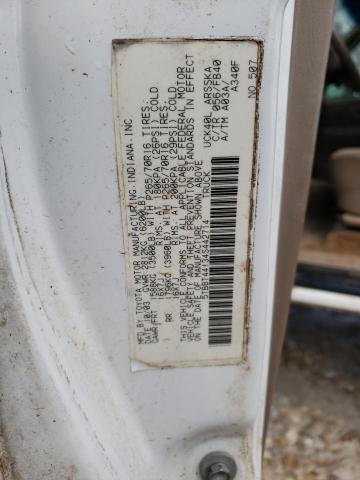 5TBBT44134S442714 - 2004 TOYOTA TUNDRA ACCESS CAB SR5 WHITE photo 12