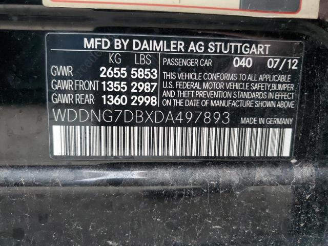 WDDNG7DBXDA497893 - 2013 MERCEDES-BENZ S 550 BLACK photo 12