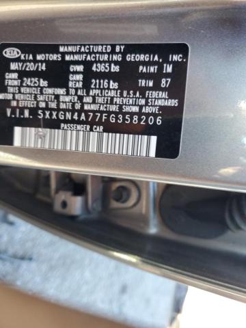 5XXGN4A77FG358206 - 2015 KIA OPTIMA EX GRAY photo 12