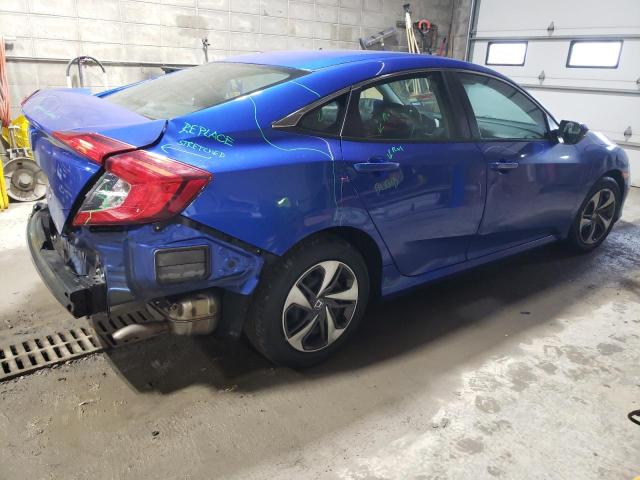 19XFC2F66KE048914 - 2019 HONDA CIVIC LX BLUE photo 3