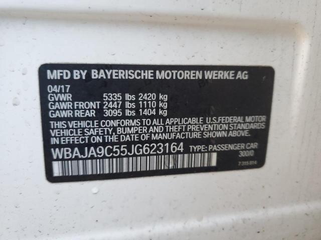 WBAJA9C55JG623164 - 2018 BMW 530E WHITE photo 12