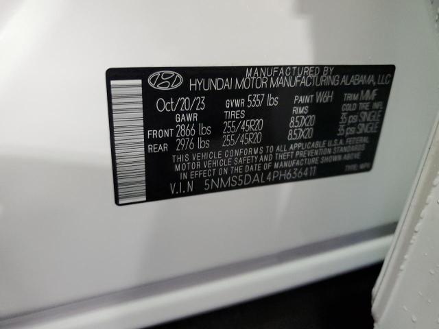 5NMS5DAL4PH636411 - 2023 HYUNDAI SANTA FE CALLIGRAPHY WHITE photo 13