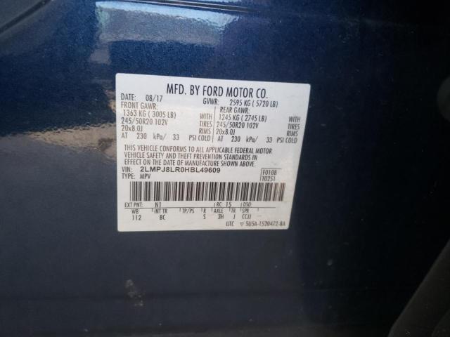 2LMPJ8LR0HBL49609 - 2017 LINCOLN MKX RESERVE Mavi fotoğraf 13