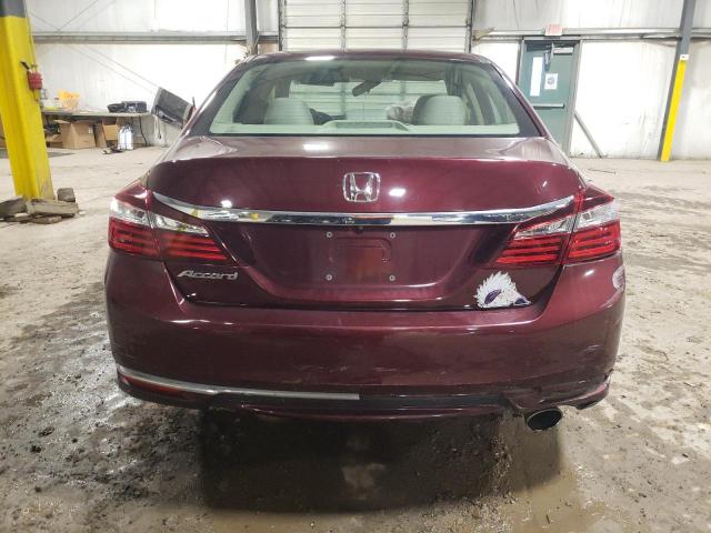 1HGCR2F35HA155327 - 2017 HONDA ACCORD LX BURGUNDY photo 6