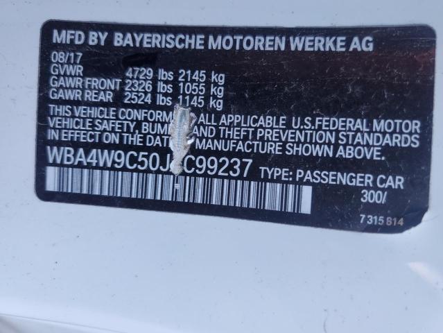 WBA4W9C50JAC99237 - 2018 BMW 440XI WHITE photo 12