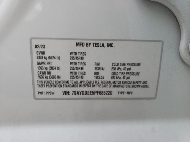 7SAYGDEE5PF685220 - 2023 TESLA MODEL Y WHITE photo 12