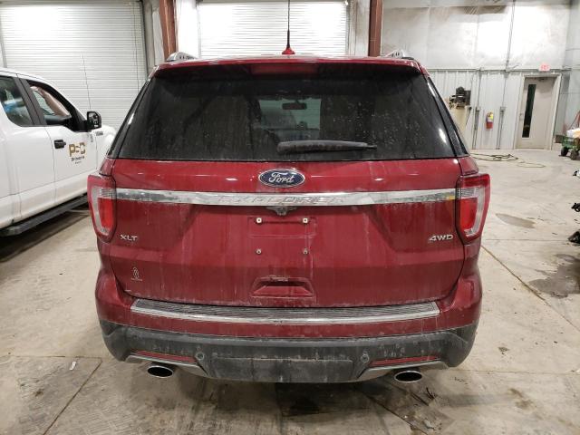 1FM5K8D85JGC91405 - 2018 FORD EXPLORER XLT RED photo 6