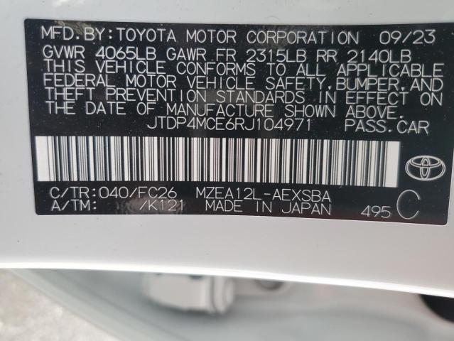 JTDP4MCE6RJ104971 - 2024 TOYOTA COROLLA SE WHITE photo 13