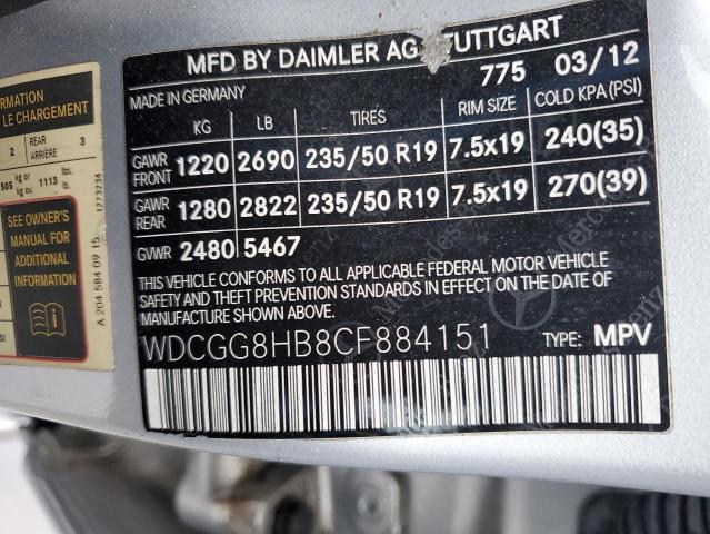 WDCGG8HB8CF884151 - 2012 MERCEDES-BENZ GLK 350 4MATIC SILVER photo 12