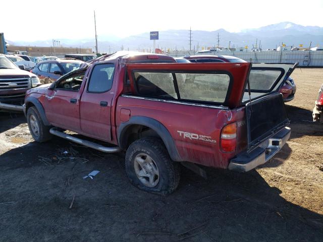 5TEHN72N73Z299528 - 2003 TOYOTA TACOMA DOUBLE CAB RED photo 2