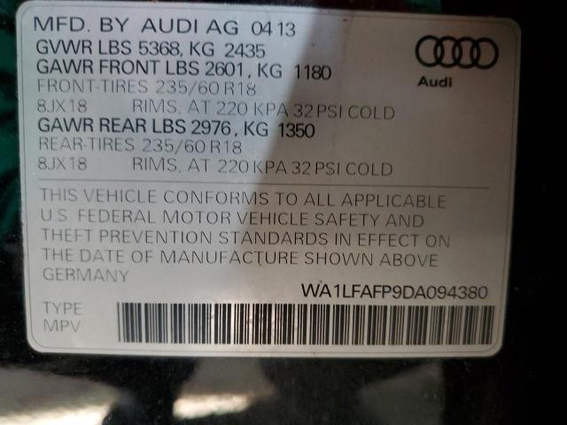 WA1LFAFP9DA094380 - 2013 AUDI Q5 PREMIUM PLUS BLACK photo 13