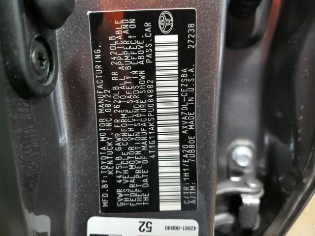 4T1G11AK5PU084882 - 2023 TOYOTA CAMRY SE NIGHT SHADE GRAY photo 12