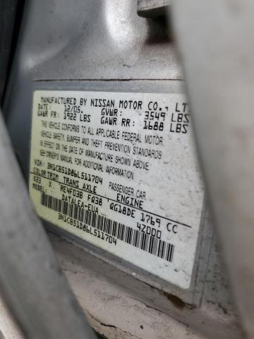 3N1CB51D86L511704 - 2006 NISSAN SENTRA 1.8 SILVER photo 12