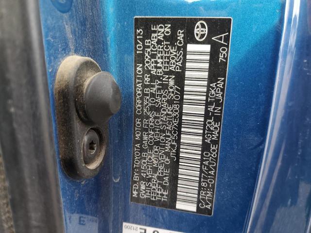 JTKJF5C7XE3081077 - 2014 TOYOTA SCION TC 蓝色 照片 13