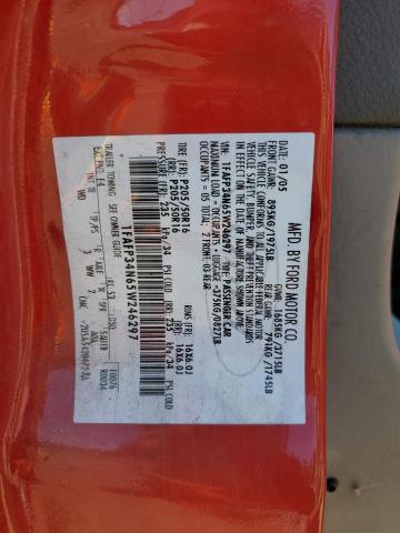 1FAFP34N65W246297 - 2005 FORD FOCUS ZX4 RED photo 12