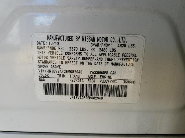 JN1BV7AP2EM682946 - 2014 INFINITI Q50 BASE/P BASE WHITE photo 12