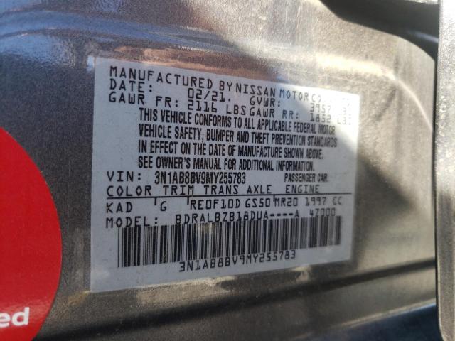 3N1AB8BV9MY255783 - 2021 NISSAN SENTRA S GRAY photo 12