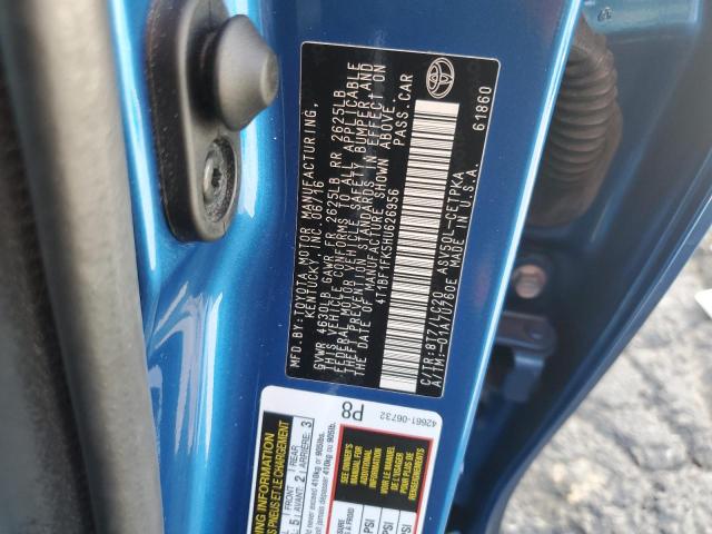 4T1BF1FK5HU626956 - 2017 TOYOTA CAMRY LE BLUE photo 12