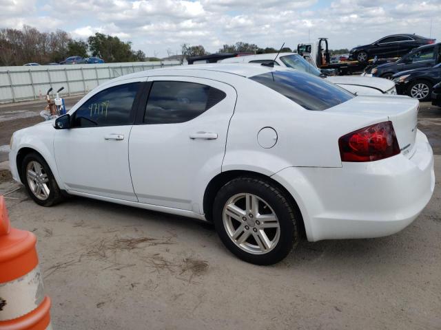 1C3CDZCB8CN266221 - 2012 DODGE AVENGER SXT WHITE photo 2