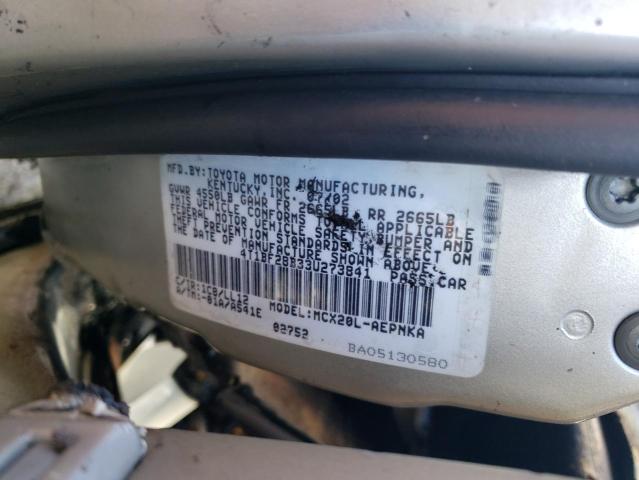 4T1BF28B33U273841 - 2003 TOYOTA AVALON XL SILVER photo 12