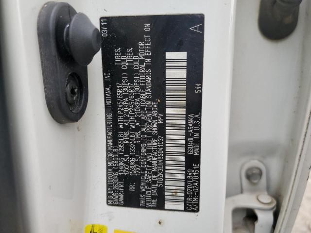 5TDZK3EH4BS041037 - 2011 TOYOTA HIGHLANDER BASE Ақ фото 13