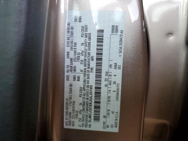 5LMCJ3C9XJUL33105 - 2018 LINCOLN MKC RESERVE BROWN photo 13