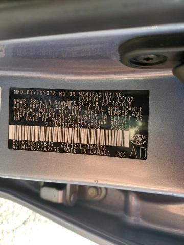 2T1KR32E88C718096 - 2008 TOYOTA COROLLA MA XR BLUE photo 13