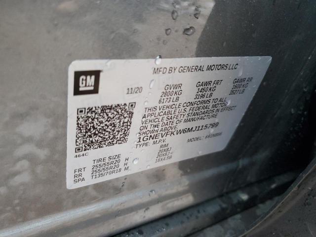 1GNEVFKW6MJ115799 - 2021 CHEVROLET TRAVERSE LS SILVER photo 12