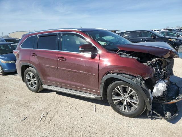 5TDKKRFH1GS146080 - 2016 TOYOTA HIGHLANDER XLE MAROON photo 4