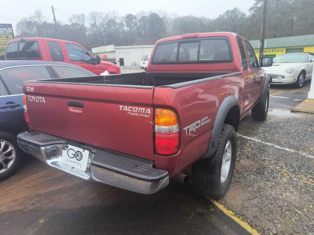 5TESM92NX2Z086382 - 2002 TOYOTA TACOMA XTRACAB PRERUNNER RED photo 4