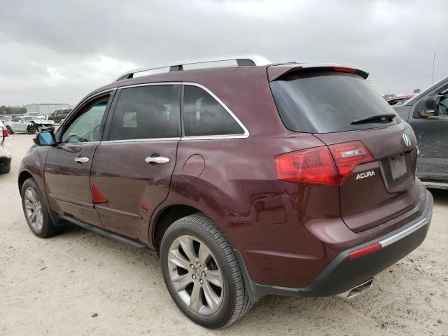 2HNYD2H61CH508497 - 2012 ACURA MDX ADVANCE MAROON photo 2