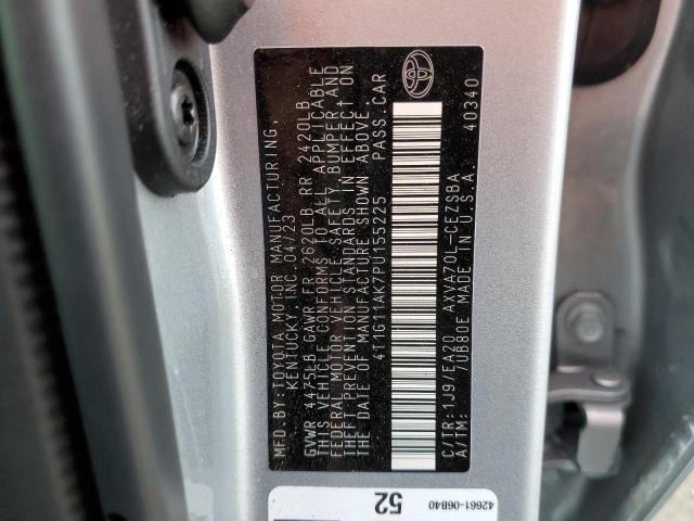 4T1G11AK7PU155225 - 2023 TOYOTA CAMRY SE NIGHT SHADE SILVER photo 12