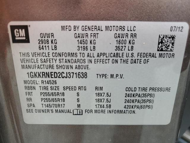 1GKKRNED2CJ371638 - 2012 GMC ACADIA SLE BROWN photo 13