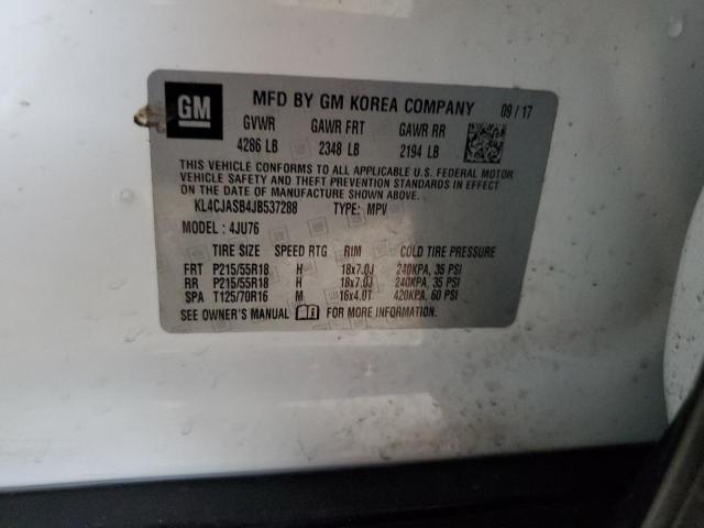 KL4CJASB4JB537288 - 2018 BUICK ENCORE PREFERRED Ақ фото 13