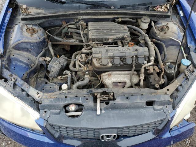 1HGEM22344L006631 - 2004 HONDA CIVIC DX VP BLUE photo 11