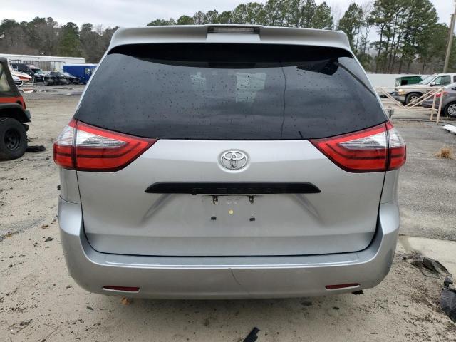 5TDZZ3DCXLS026481 - 2020 TOYOTA SIENNA L SILVER photo 6