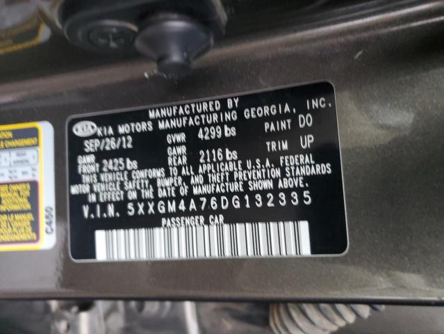 5XXGM4A76DG132335 - 2013 KIA OPTIMA LX CHARCOAL photo 12