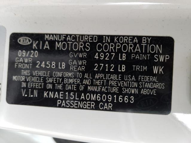 KNAE15LA0M6091663 - 2021 KIA STINGER WHITE photo 13