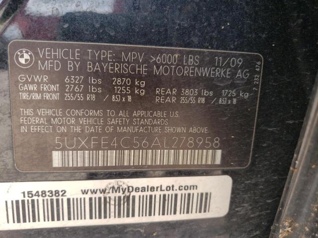 5UXFE4C56AL278958 - 2010 BMW X5 XDRIVE30I 黑色 照片 13