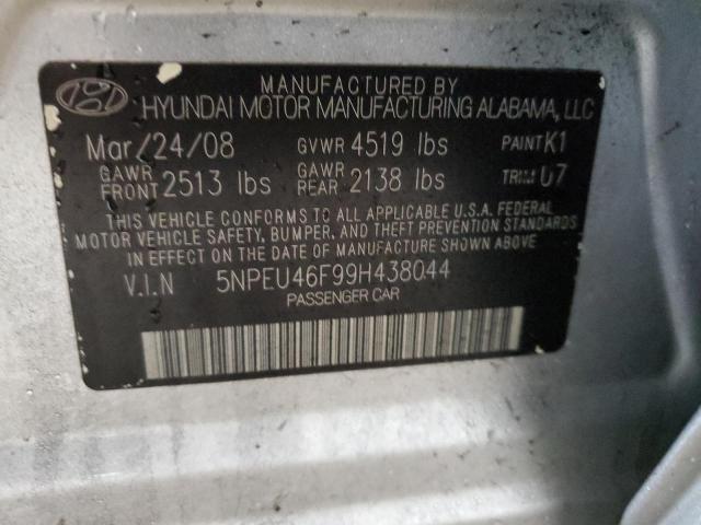 5NPEU46F99H438044 - 2009 HYUNDAI SONATA SE SILVER photo 12