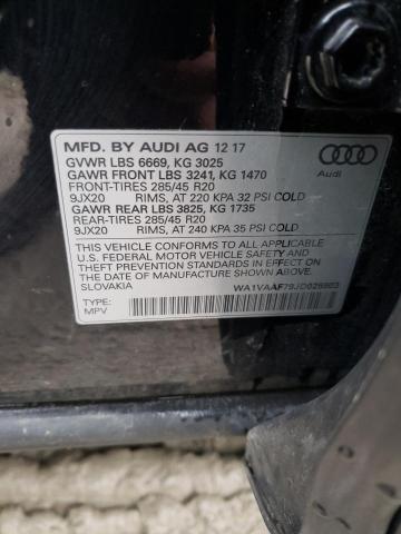 WA1VAAF79JD025903 - 2018 AUDI Q7 PRESTIGE BLACK photo 12
