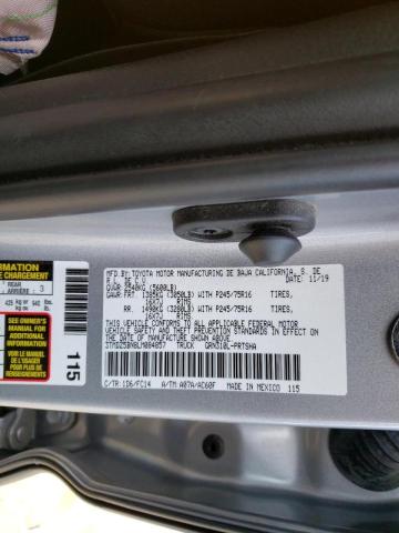 3TMDZ5BN8LM084857 - 2020 TOYOTA TACOMA DOUBLE CAB 银色 照片 12