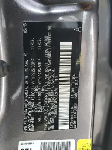 5TDYK3DC4FS612470 - 2015 TOYOTA SIENNA XLE GRAY photo 13