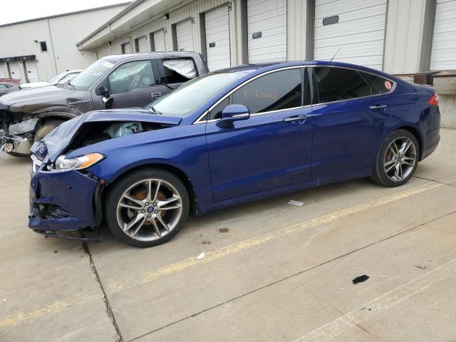 3FA6P0K9XDR253372 - 2013 FORD FUSION TITANIUM BLUE photo 1